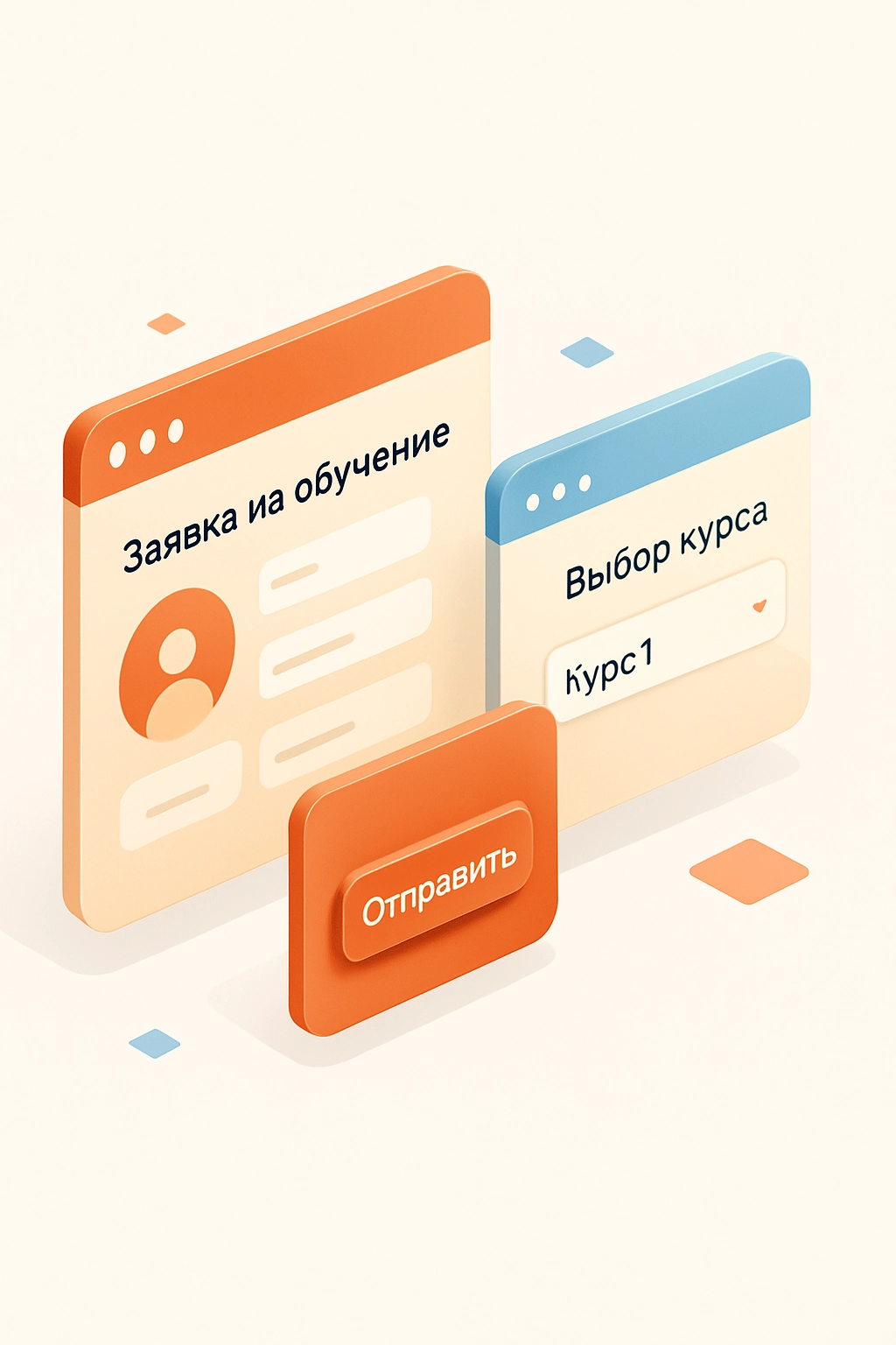 Окна интерфейса с выбором курсов