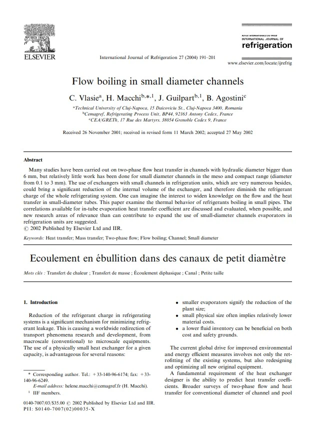 Flow boiling in small diameter channels